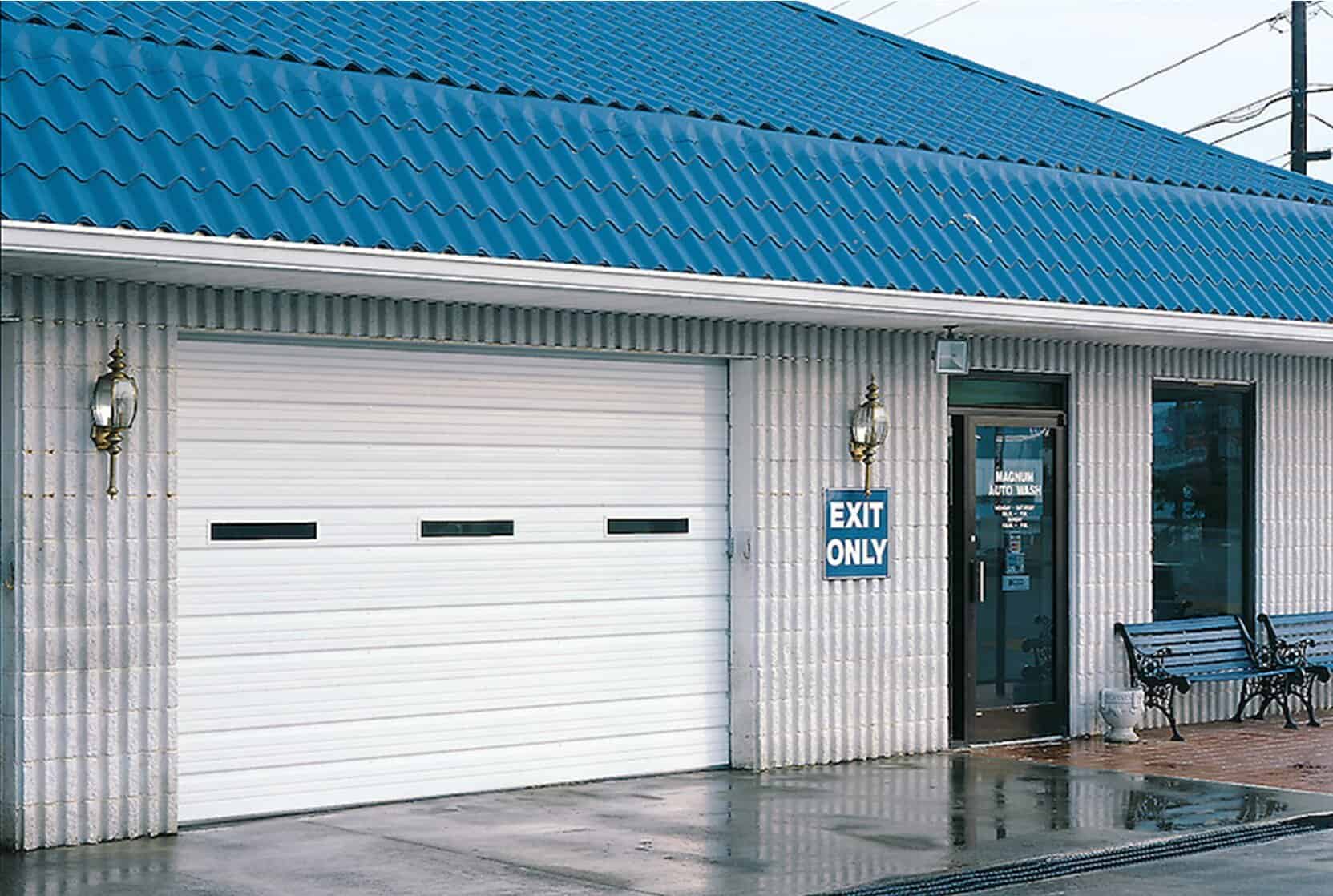 Ribbed Panel Steel Garage Doors, Spectrum Facility Solutions,